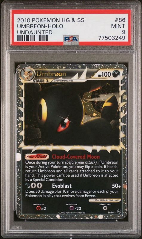 PSA 9 Umbreon 86/90 PRIME HOLO HG & SS Undaunted 2010 Pokemon Card MINT