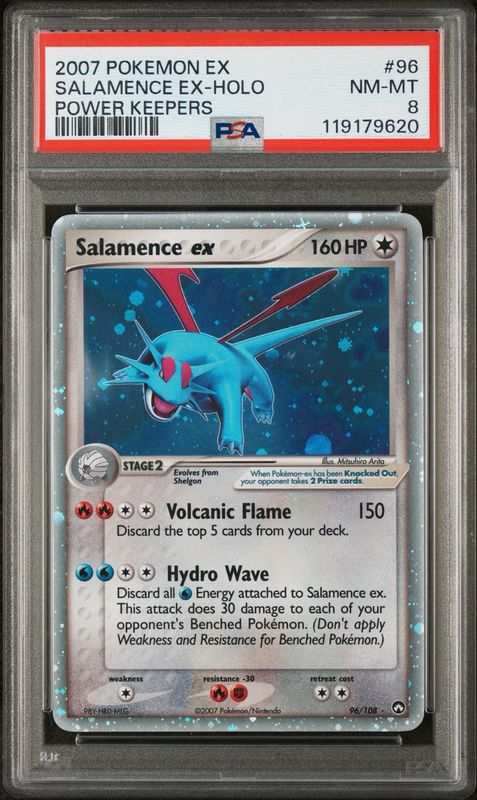 PSA 8 Salamence ex 96/108 EX Power Keepers 2007 Pokemon Card NM MINT