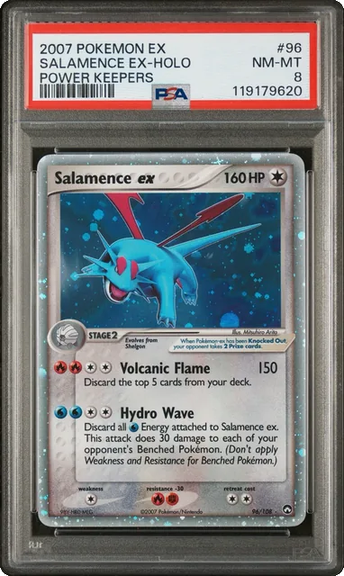 PSA 8 Salamence ex 96/108 EX Power Keepers 2007 Pokemon Card NM MINT